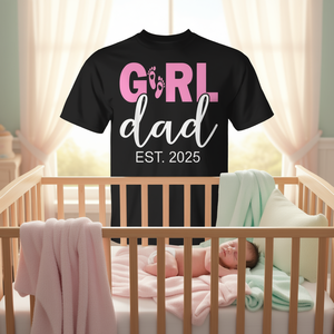 T-shirt Girl Dad Est 2025 pour papa de fille nouveau-né, futur père - Product Image 3