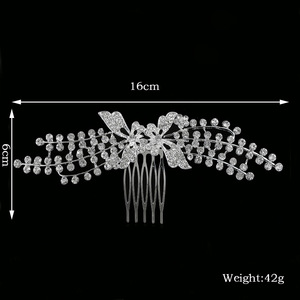 Joyería de la boda de moda de diamantes de imitación peine del pelo nupcial de <span class=keywords><strong>novia</strong></span> Accesorios - Product Image 3