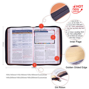 Imprenta, Precio <span class=keywords><strong>de</strong></span> Fábrica al por Mayor, Biblia Personalizada <span class=keywords><strong>de</strong></span> Primera Calidad con Cubierta <span class=keywords><strong>de</strong></span> Cuero Suave, Impresión en Inglés y Español - Product Image 2