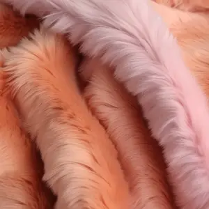 अनुकूलित नरम और शानदार पॉलिएस्टर मूंगा खरगोश फर कपड़े