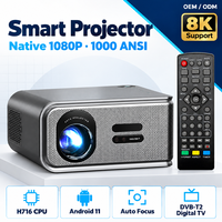 Proyektor 30000 Lumens Native 1080P HD Mendukung Dekoding Video 8K  Android11 Proyektor Speaker HiFi 4k Home Theater