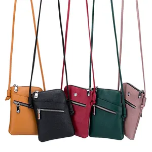 Nouveau sac à bandoulière à sangle unique en cuir véritable, portefeuille pour téléphone portable, petit sac à main Vertical pour femmes