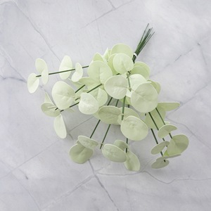Plante artificielle CallaFloral en feuilles d'eucalyptus blancs et verts en plastique, décoration de mariage style INS - Product Image 3
