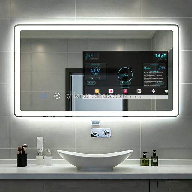 Hotel Bathroom Full Function Smart Mirror Bath Gym Led Voice Control TV Mirror Touch Screen Android 15 Magic Mirror