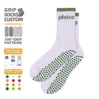 Chaussettes de yoga à prix avantageux, chaussettes de pilates antidérapantes personnalisées, chaussettes de yoga antidérapantes pour femmes avec logo personnalisé