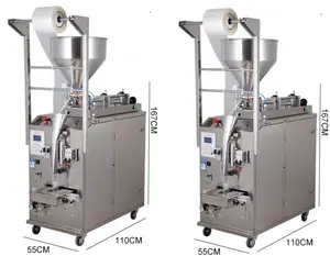 Piston filler liquid and thick liquid products vertical type sachet fill and seal packaging machine for juice ketchup shampoo