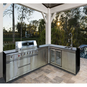 Isola <span class=keywords><strong>Cucina</strong></span> da Esterno in Acciaio Inossidabile 304 Antisolare con Mobile da <span class=keywords><strong>Cucina</strong></span> BLUM a Chiusura Ammortizzata - Product Image 3