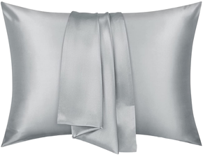 Taie d'oreiller de luxe 100 % soie unie, certifiée OEKO, antistatique, 22 mommes, avec fermeture éclair pour le soin de la peau et des cheveux - Product Image 1