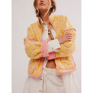 Женская стеганая хлопковая куртка с цветочным принтом и 2025 - Product Image 1