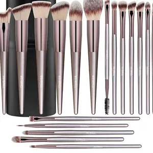 18 Stuks Make-Up Borstels Synthetische Veganistische Professionele Make-Up Borstel Concealer Luxe Geschenk Groothandel Met Case