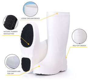 <span class=keywords><strong>Stivali</strong></span> <span class=keywords><strong>da</strong></span> <span class=keywords><strong>pioggia</strong></span> impermeabili leggeri in schiuma Eva con protezione del lavoro in altezza per l'igiene degli alimenti <span class=keywords><strong>bianchi</strong></span> personalizzati con puntale in Abs - Product Image 5