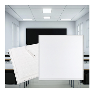 Luminaire LED de style industriel, panneau lumineux 5000K blanc, 40W, 2 pieds x 2 pieds, IP40/54, IRC élevé >80, angle de faisceau 120°, aluminium + fer, 3/5/7 ans - Product Image 1