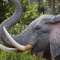 Sculpture d'éléphant réaliste en fibre de verre grandeur nature, modèle de statue d'animaux simulés, prix de gros pour les zoos et les parcs d'attractions