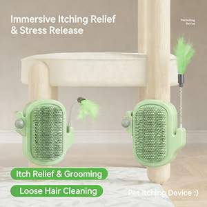 Griffoir mural classique écologique pour chat avec brosse anti-poils, bâtonnet de chatouillage à herbe à chat et masseur pour soulager les <span class=keywords><strong>d</strong></span>émangeaisons - Jouet pour chat - Product Image 5
