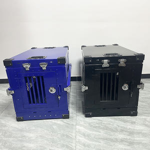 Toptan XXL ekstra büyük alüminyum katlanabilir köpek sandık için Rottweiler köpek taşıma kulübesi taşıyıcı kafes - Product Image 4