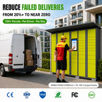 Casier à colis électronique assemblé pour services de livraison avec compartiments sécurisés pour dépôt rapide par coursier, réduisant les échecs de livraison