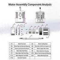 Kit de Motor Servo Dividido de 550W con Perilla de Velocidad Externa y Controlador de Avance-Retroceso Externo, Diseño de Control Externo Dividido