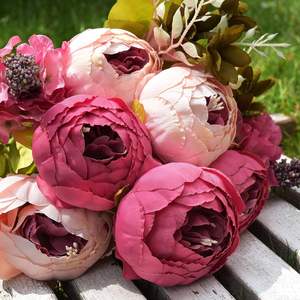 Venta al por Mayor de Ramos de Flores de Peonía de Seda Artificial de 13 Cabezas, Exquisitos, para Decoración Moderna del Hogar, Bodas, Navidad y Año Nuevo - Product Image 5