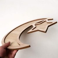 Nicro Plateau DIY en bois écologique pour gâteaux et desserts, Vaisselle de fête Aïd Moubarak, Fournitures de festival, Décoration de table Ramadan