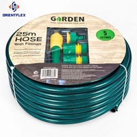 Tuyau d'arrosage de jardin en plastique brun vert de 75 pieds, haute pression, 1 pouce, pour l'arrosage ou le lavage de la maison, Orientflex