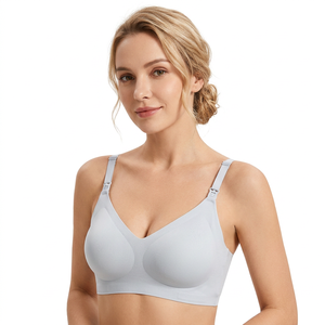 Nuevo sujetador de una pieza para mujer, sexy, con tirantes ajustables, sin aros, copas tejidas, logo, push-up, efecto recogido y fijación. - Product Image 2