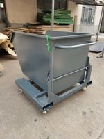 Bennes basculantes auto-déchargeantes, benne à ordures portable en acier avec pompe à moteur, capacité de 1000 à 2500 kg