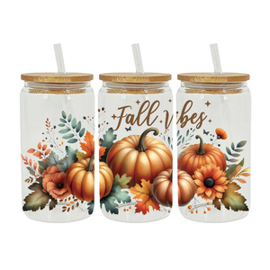 Autocollants DTF UV pour tasses 16oz, motifs Papillons Citrouille, Thème Automne Western, Ambiance Automnale - Product Image 2