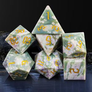 Set di dadi in pietra fiore di prugna DND dadi in pietra DND dadi per dungeon e draghi RPG - Product Image 6