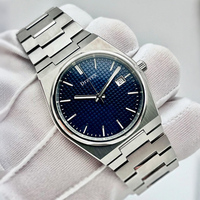 Montre mécanique automatique PRX T137 à succès, cadran guilloché bleu 40MM, mouvement ETA, fond transparent, lumineuse, pour homme