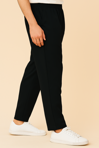 PANTALON CARGO COUPE RÉGULIÈRE Tissu brodé écologique en mélange de polyester moderne noir Disponible dans les tailles S M L XL XXL - Product Image 3
