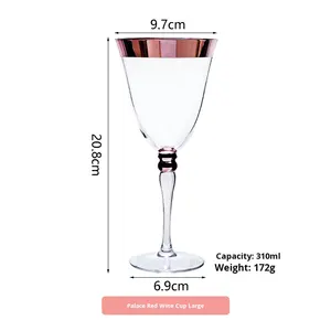 Ensemble <span class=keywords><strong>de</strong></span> verres à <span class=keywords><strong>vin</strong></span> en cristal avec bordure dorée rose <span class=keywords><strong>de</strong></span> luxe, verrerie élégante pour les amateurs <span class=keywords><strong>de</strong></span> <span class=keywords><strong>vin</strong></span> et <span class=keywords><strong>de</strong></span> champagne, capacité <span class=keywords><strong>de</strong></span> 190/240/310 ml - Product Image 4