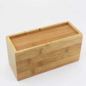 Organisateur de bureau carré en bambou avec séparateur pour stylos, crayons, ciseaux, cartes de visite, boîte de rangement de bureau - Product Image 3