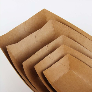 Conteneurs Kraft jetables à faible quantité minimale de commande plateau alimentaire plateau de bateau carton transporteurs de nourriture puces collations papier Kraft à emporter - Product Image 3
