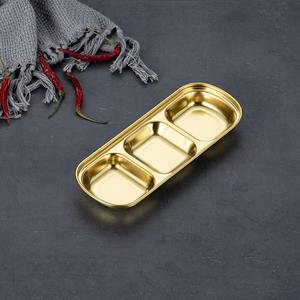 1/2/3/4-Fächer Gewürzschale aus 304 Edelstahl – Unterteilte Saucenplatte, Korrosionsbeständiges Geschirr für Outdoor-Picknick - Product Image 1