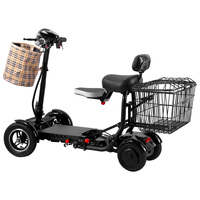 Scooter électrique à 4 roues pour handicapés, double siège, pliable, manuel, pour adultes handicapés