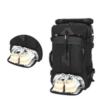 Sac à dos de voyage en tissu Oxford de grande capacité, séparation sec-humide, multifonctionnel pour le tourisme, la randonnée, bretelles détachables