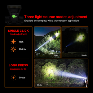 Có thể điều chỉnh đèn pha IP68 không thấm nước làm việc cắm trại ánh Sáng Ngọn đuốc ánh sáng LED dài phạm vi đèn pin ngoài trời Đi Bộ Đường Dài đèn pha - Product Image 3