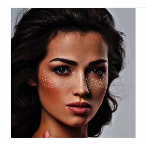 Pegatina de tatuaje temporal de estrella plateada con purpurina para ojos, calcomanía facial para maquillaje de fiesta de Navidad y festivales - Product Image 5