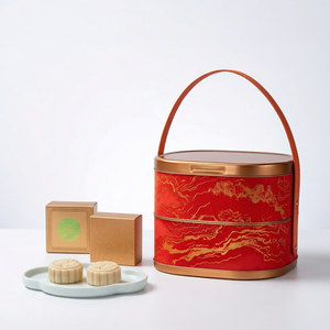 2026 New Luxury 260*260*170mm/260*260*206mm <b>Empty</b> Large Tinplate 8pcs Eco-Friendly Mooncake <b>Gift</b> <b>Box</b> Custom Printing Food - Product Image 1