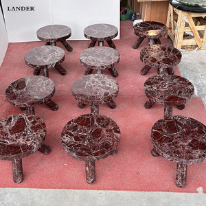 Table d'appoint moderne de luxe en marbre rouge violet en pierre Lander pour le salon et la <span class=keywords><strong>chambre</strong></span> à <span class=keywords><strong>coucher</strong></span> Table <span class=keywords><strong>console</strong></span> pour la maison ou l'hôtel - Product Image 4