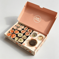 Caja de Sushi Personalizada para Llevar, Caja de Regalo de Papel para Sushi para Llevar, Empaque de Alimentos Bento con Separadores