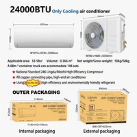 Climatiseur Inverter 9000/12000/18000/24000/30000/36000 BTU, Refroidissement Silencieux, Économie d'Énergie, Compresseur Robuste