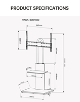 Soporte de TV para Piso Khcoohoo para Exteriores con Base de Acero y Madera y Estante de Almacenamiento para TV de 30-70 Pulgadas, VESA Máximo 600x400