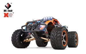 WLtoys 104009 1/10 4WD RC <span class=keywords><strong>Monster</strong></span> <span class=keywords><strong>Truck</strong></span> 45km/h Auto Todoterreno <span class=keywords><strong>de</strong></span> Alta Velocidad Bigfoot con Motor 550, Engranajes Metálicos, Luces LED, Juguete RTR - Product Image 2