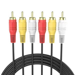 3RCA to 3 RCA Male to Male 4N OFC Audio Cable Gold-Plated RCA Audio Cable for Home Theater DVD TV Amplifier CD Soundbox RCA Wire