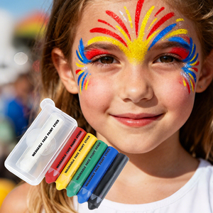 GP बच्चों व्यक्तिगत फफोले गैर-विषाक्त <span class=keywords><strong>6</strong></span> रंग सिल्की तेल आधारित चेहरे कला पेंटिंग स्टिक पेन सेट वाशिबल अप्राप्य - Product Image 1