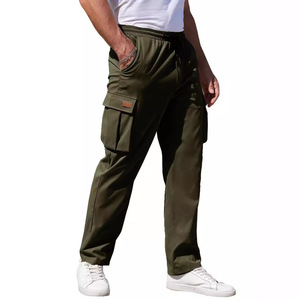 Été Nouveau <span class=keywords><strong>Pantalon</strong></span> <span class=keywords><strong>cargo</strong></span> multi-poches à cordon plat pour hommes - Product Image 2