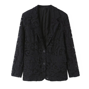 Blazer <span class=keywords><strong>de</strong></span> Oficina Personalizado para <span class=keywords><strong>Mujer</strong></span> 2026 con Ribete <span class=keywords><strong>de</strong></span> Encaje, <span class=keywords><strong>Chaqueta</strong></span> Formal <span class=keywords><strong>de</strong></span> Trabajo Estilo Europeo, OEM/ODM por Fábrica <span class=keywords><strong>de</strong></span> Ropa China - Product Image 1