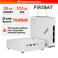 Mini PC Firebat F1 Business Ryzen 5 6 cœurs 24 Go 512 Go WiFi6 BT5.2, petit ordinateur de bureau, livraison gratuite pour usage professionnel