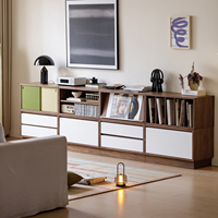 Meuble TV en bois massif de style vintage, meuble de rangement intégré pour salon, idéal pour les petits appartements